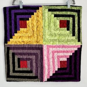 Hand‎ Made Quilted Pillow/Sham Covers-Set Of 2 multicolor Patchwork